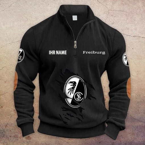 SC Freiburg Individueller Name Neue Version Halbzip-Pullover