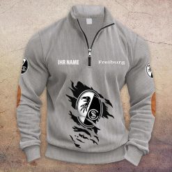 SC Freiburg Individueller Name Neue Version Halbzip-Pullover