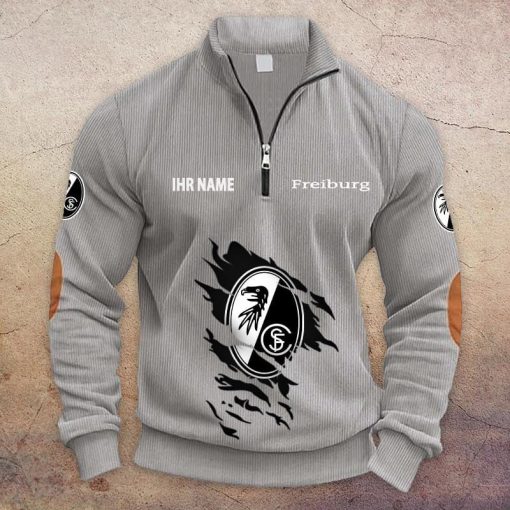 SC Freiburg Individueller Name Neue Version Halbzip-Pullover SC Freiburg Individueller Name Neue Version Halbzip-Pullover