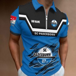 SC Paderborn 07 Individueller Name Neue Version Reißverschluss Poloshirt