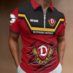SG Dynamo Dresden Individueller Name Neue Version Reißverschluss Poloshirt