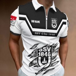 SSV Ulm 1846 Individueller Name Neue Version Reißverschluss Poloshirt