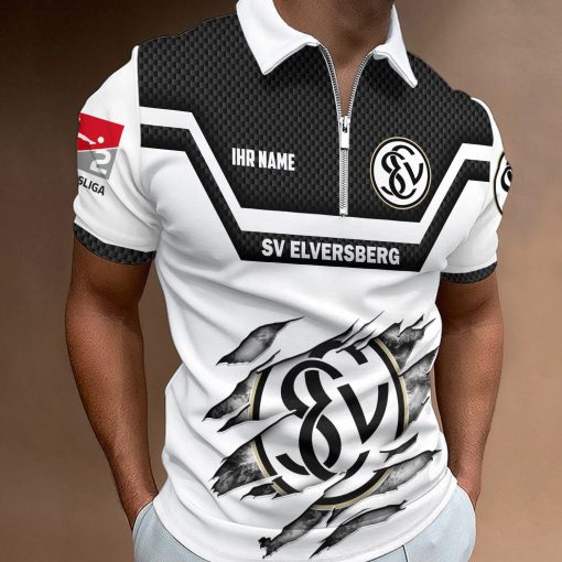SV Elversberg Individueller Name Neue Version Reißverschluss Poloshirt