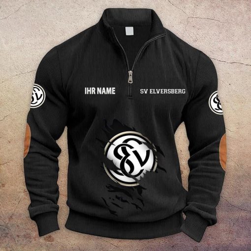SV Elversberg Individueller Name Neue Version Halbzip-Pullover