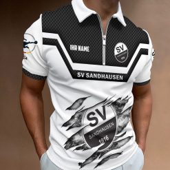 SV Sandhausen Individueller Name Neue Version Reißverschluss Poloshirt