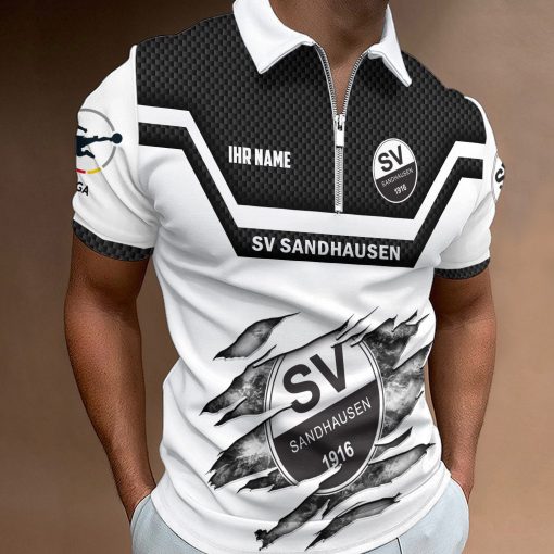 SV Sandhausen Individueller Name Neue Version Reißverschluss Poloshirt