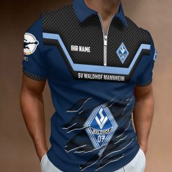 SV Waldhof Mannheim 07 Individueller Name Neue Version Reißverschluss Poloshirt
