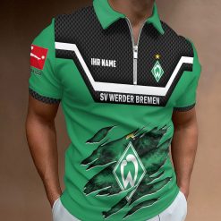 SV Werder Bremen Individueller Name Neue Version Reißverschluss Poloshirt