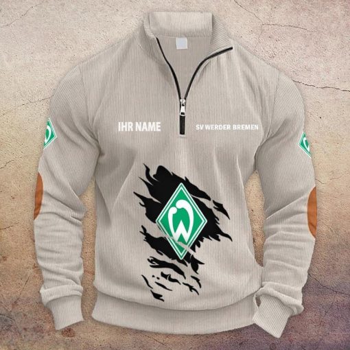 SV Werder Bremen Individueller Name Neue Version Halbzip-Pullover SV Werder Bremen Individueller Name Neue Version Halbzip-Pullover