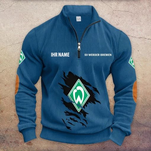 SV Werder Bremen Individueller Name Neue Version Halbzip-Pullover SV Werder Bremen Individueller Name Neue Version Halbzip-Pullover
