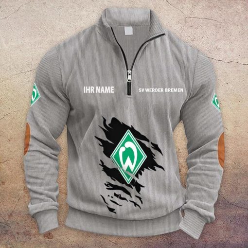 SV Werder Bremen Individueller Name Neue Version Halbzip-Pullover SV Werder Bremen Individueller Name Neue Version Halbzip-Pullover