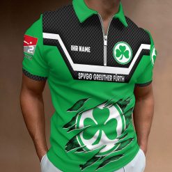 SpVgg Greuther Fürth Individueller Name Neue Version Reißverschluss Poloshirt