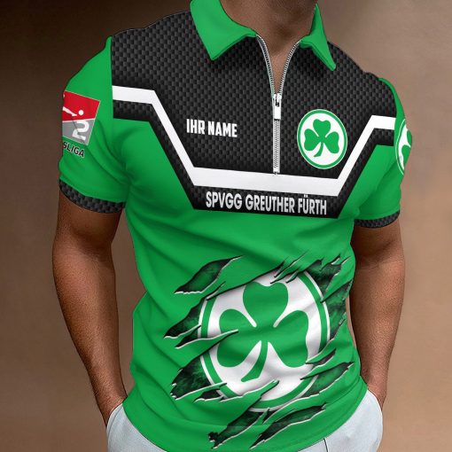 SpVgg Greuther Fürth Individueller Name Neue Version Reißverschluss Poloshirt