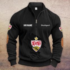 VfB Stuttgart Individueller Name Neue Version Halbzip-Pullover