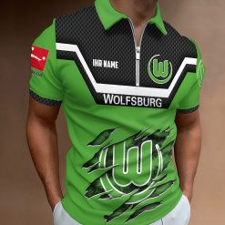 VfL Wolfsburg Individueller Name Neue Version Reißverschluss Poloshirt