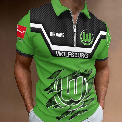 VfL Wolfsburg Individueller Name Neue Version Reißverschluss Poloshirt