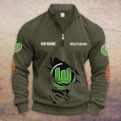 VfL Wolfsburg Individueller Name Neue Version Halbzip-Pullover