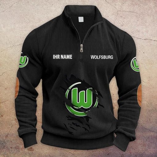 VfL Wolfsburg Individueller Name Neue Version Halbzip-Pullover VfL Wolfsburg Individueller Name Neue Version Halbzip-Pullover