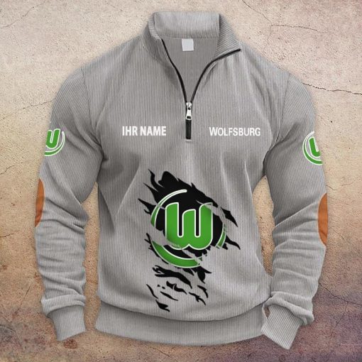 VfL Wolfsburg Individueller Name Neue Version Halbzip-Pullover VfL Wolfsburg Individueller Name Neue Version Halbzip-Pullover