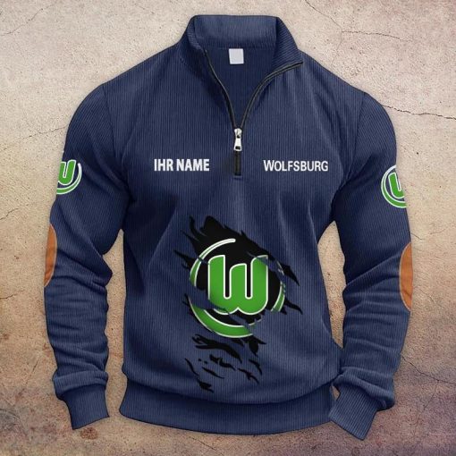 VfL Wolfsburg Individueller Name Neue Version Halbzip-Pullover VfL Wolfsburg Individueller Name Neue Version Halbzip-Pullover