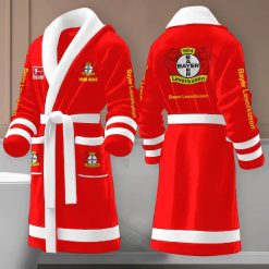 Bayer 04 Leverkusen Individueller Name Neue Edition Fleece-Bademantel