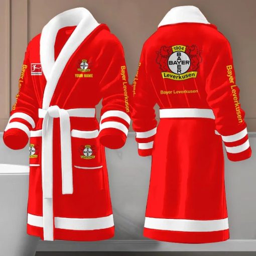 Bayer 04 Leverkusen Individueller Name Neue Edition Fleece-Bademantel