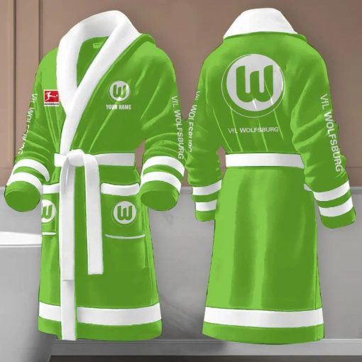 VfL Wolfsburg Individueller Name Neue Edition Fleece-Bademantel