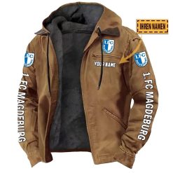 1. FC Magdeburg Individueller Name Neue Version Kapuzenjacke