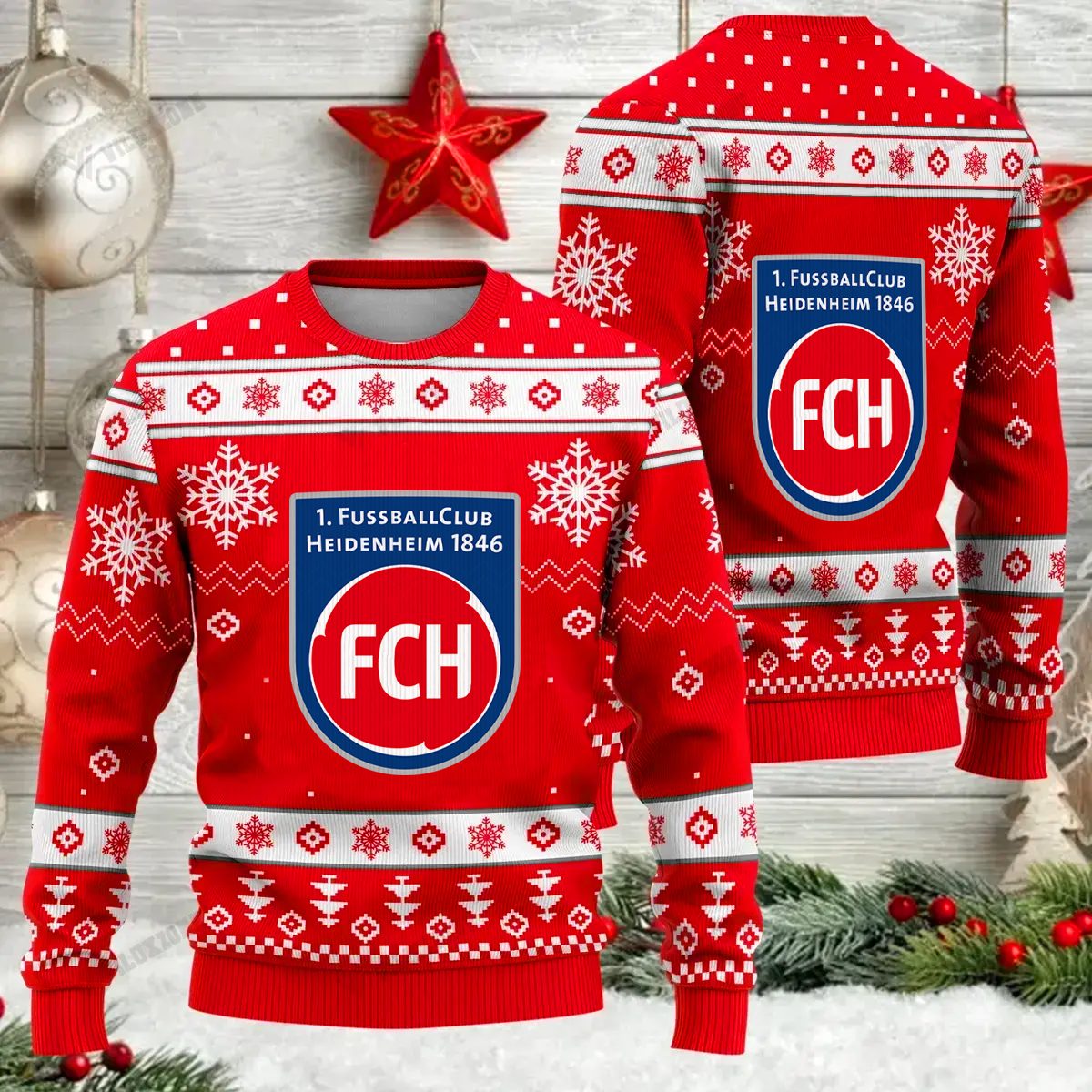 Jetzt neu: 1. FC Heidenheim Weihnachtspullover Jetzt neu: 1. FC Heidenheim Weihnachtspullover