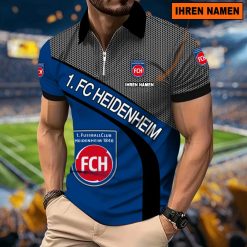1. FC Heidenheim Individueller Name Neues Modell – Reißverschluss Poloshirt