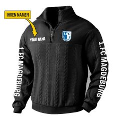 1. FC Magdeburg Fan Edition Strick-Sweatshirt – Individueller Name