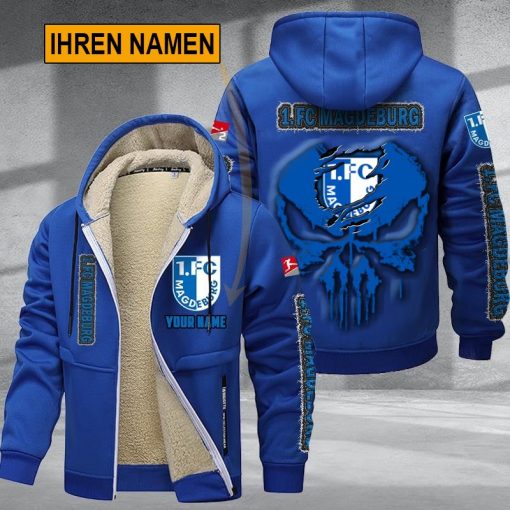 1. FC Magdeburg – Individueller Name Neues Design Reißverschlussjacke