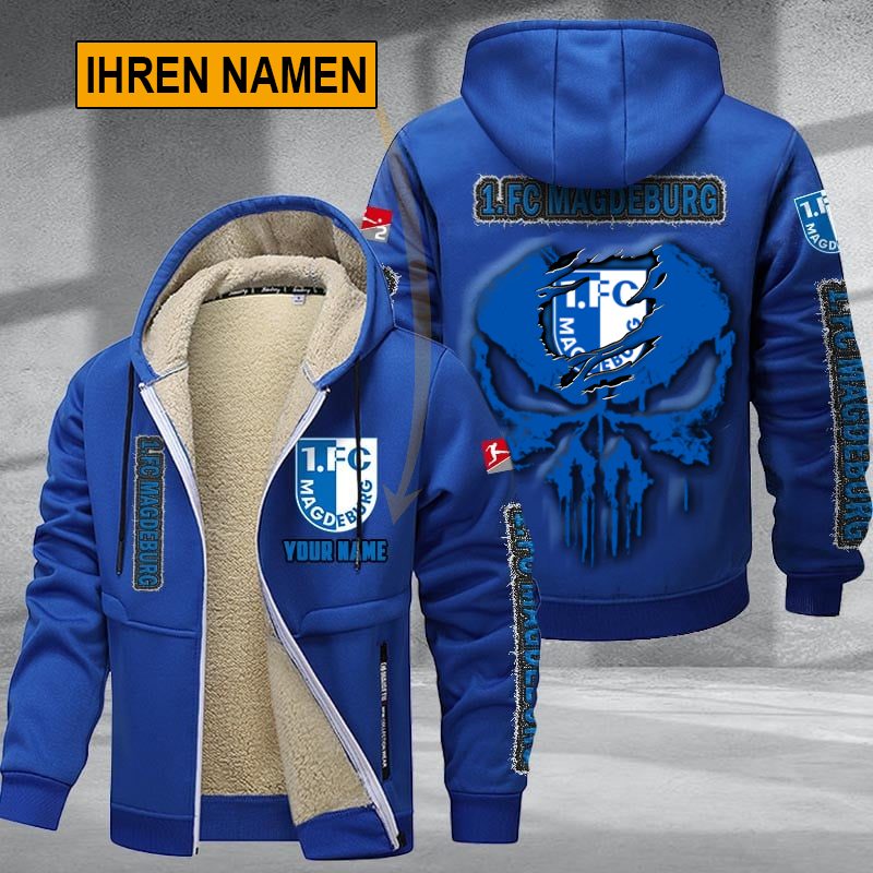 1. FC Magdeburg – Individueller Name Neues Design Reißverschlussjacke 1. FC Magdeburg – Individueller Name Neues Design Reißverschlussjacke