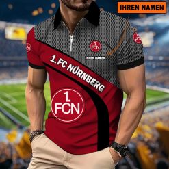 1. FC Nürnberg Individueller Name Neues Modell – Reißverschluss Poloshirt