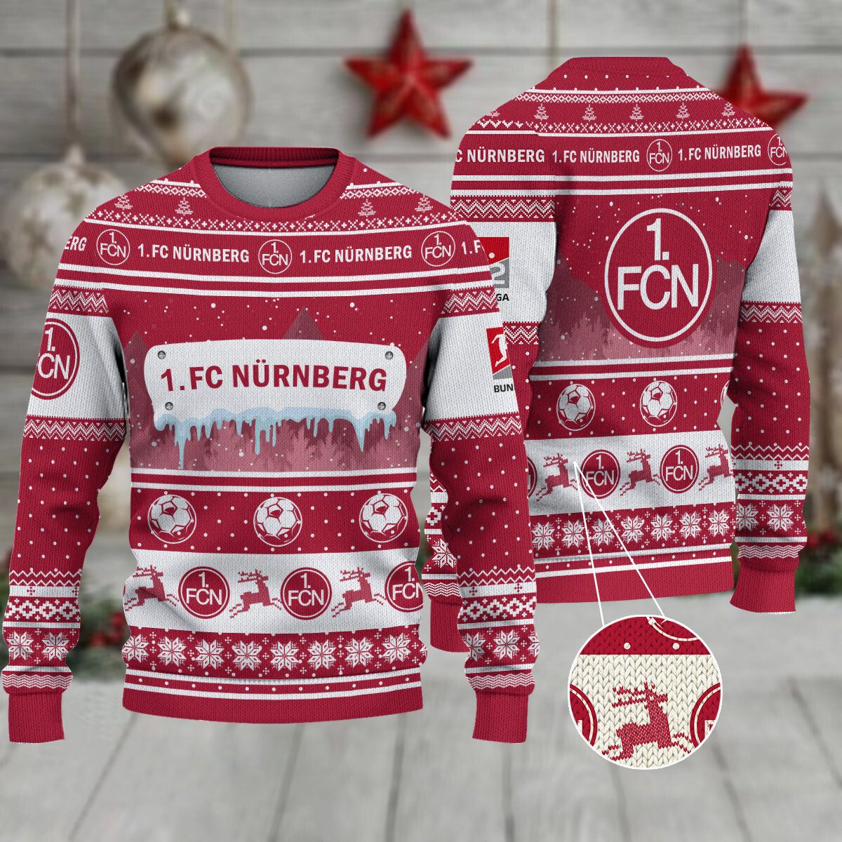1. FC Nürnberg Weihnachtspullover im neuen Design 1. FC Nürnberg Weihnachtspullover im neuen Design