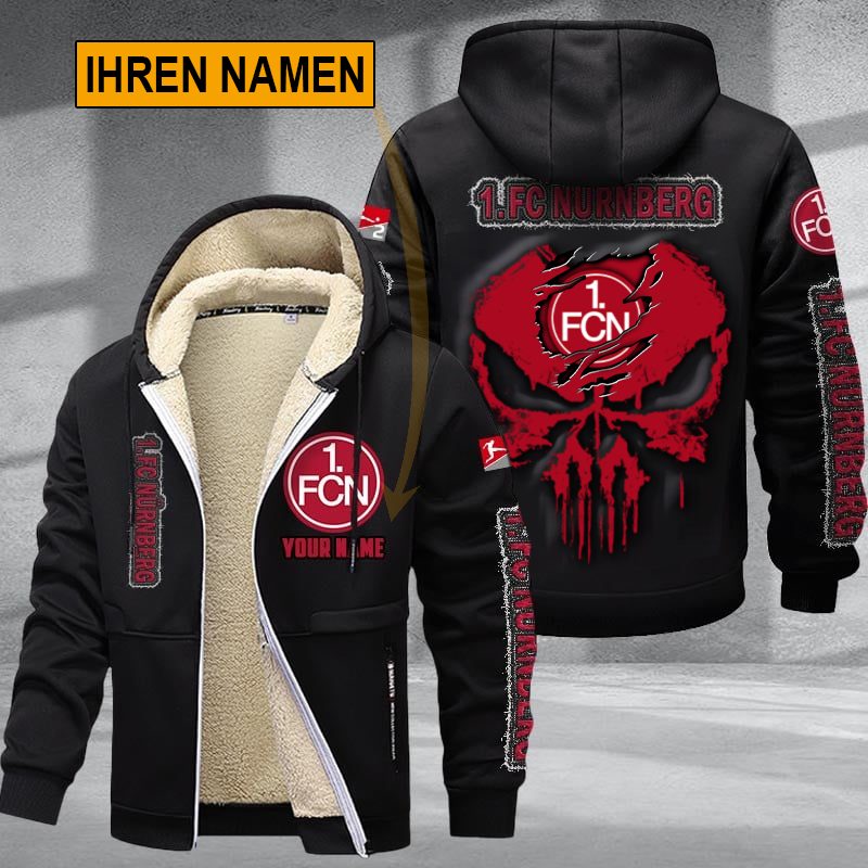 1. FC Nürnberg – Individueller Name Neues Design Reißverschlussjacke 1. FC Nürnberg – Individueller Name Neues Design Reißverschlussjacke