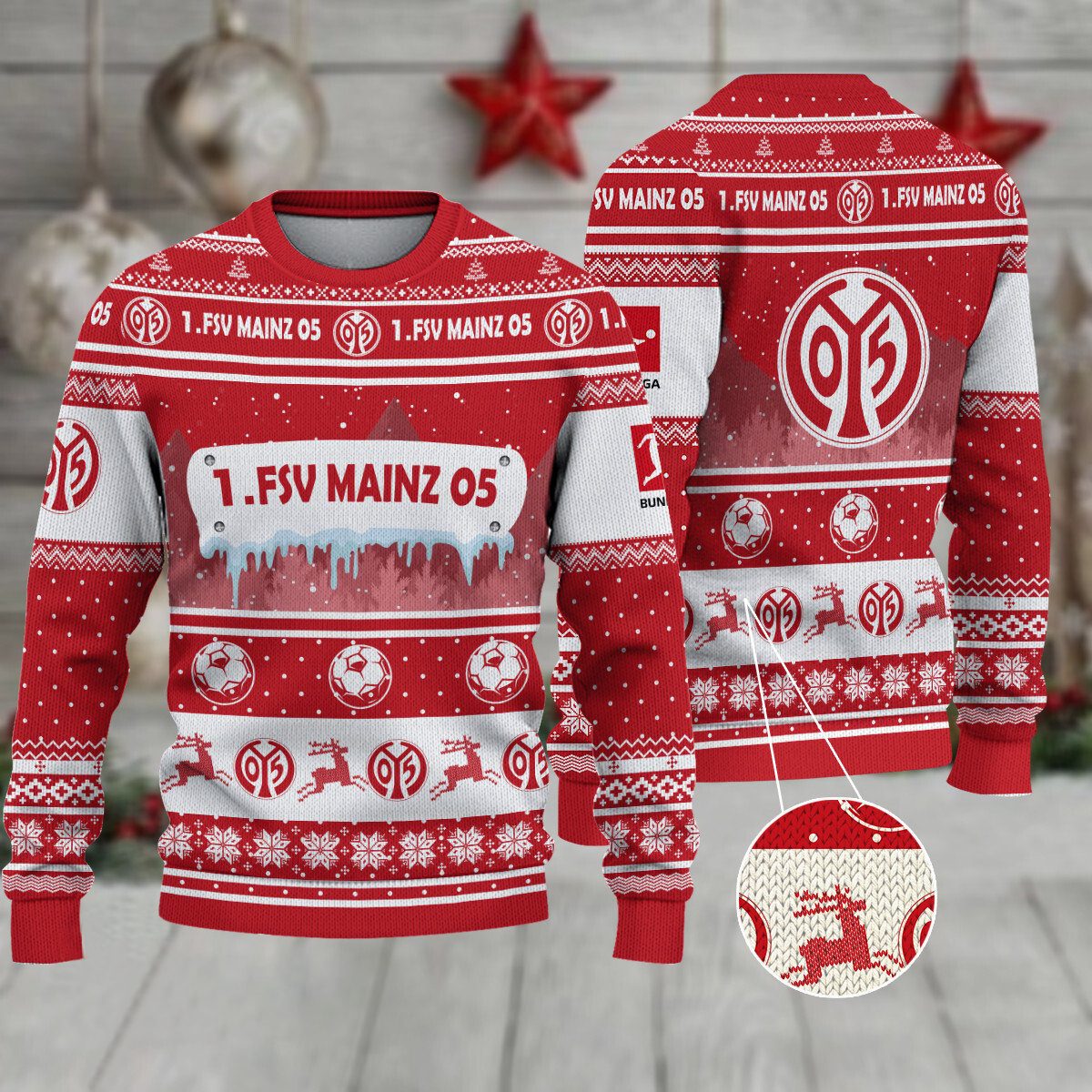 1. FSV Mainz 05 Weihnachtspullover im neuen Design 1. FSV Mainz 05 Weihnachtspullover im neuen Design
