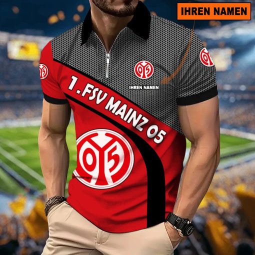 1. FSV Mainz 05 Individueller Name Neues Modell – Reißverschluss Poloshirt