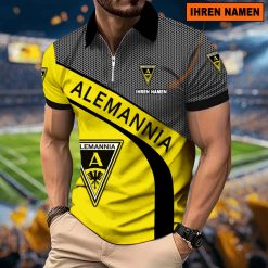 Alemannia Aachen Individueller Name Neues Modell – Reißverschluss Poloshirt