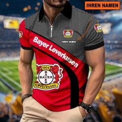 Bayer 04 Leverkusen Individueller Name Neues Modell – Reißverschluss Poloshirt
