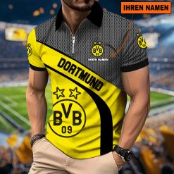 Borussia Dortmund Individueller Name Neues Modell – Reißverschluss Poloshirt
