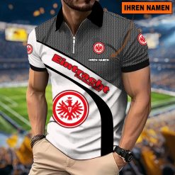 Eintracht Frankfurt Individueller Name Neues Modell – Reißverschluss Poloshirt