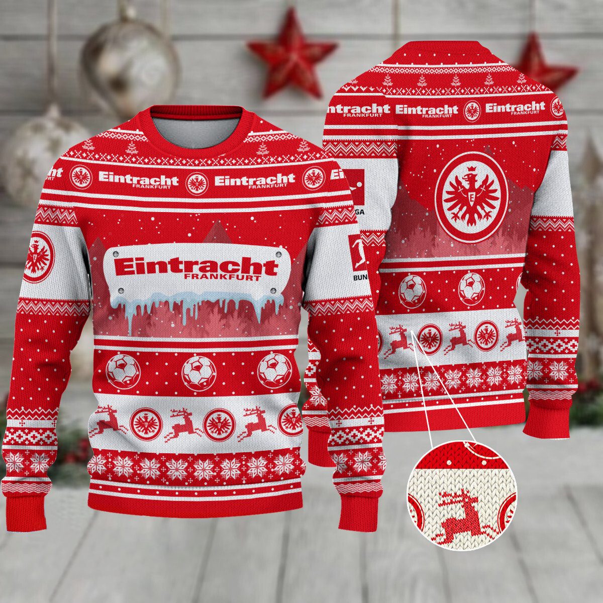 Eintracht Frankfurt Weihnachtspullover im neuen Design Eintracht Frankfurt Weihnachtspullover im neuen Design