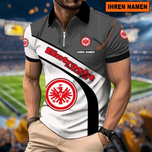 Eintracht Frankfurt Individueller Name Neues Modell – Reißverschluss Poloshirt