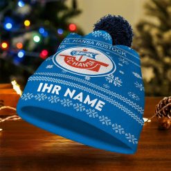 FC Hansa Rostock Individueller Name Neue Version Weihnachtsmütze