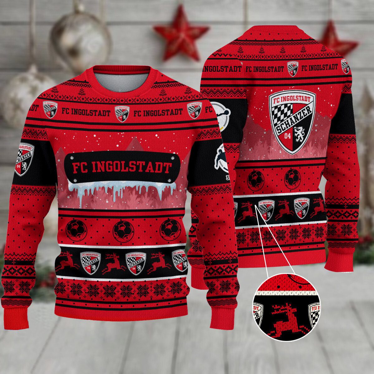 FC Ingolstadt 04 Weihnachtspullover im neuen Design FC Ingolstadt 04 Weihnachtspullover im neuen Design