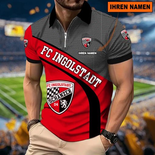 FC Ingolstadt 04 Individueller Name Neues Modell – Reißverschluss Poloshirt