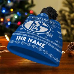 FC Schalke 04 Individueller Name Neue Version Weihnachtsmütze