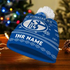 FC Schalke 04 Individueller Name Neue Version Weihnachtsmütze