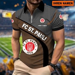 FC St. Pauli Individueller Name Neues Modell – Reißverschluss Poloshirt